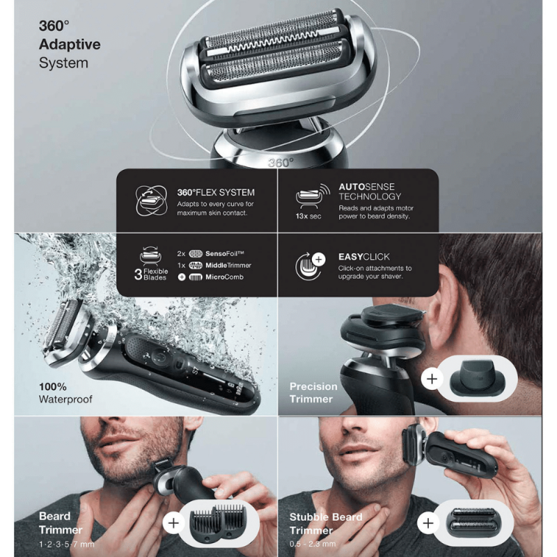 Braun Series 7 7089cc Electric Razor for Men with SmartCare Center, Refills and Stubble Trimmers