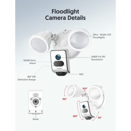 Victure 1080P Floodlight Camera, Outdoor Security Camera