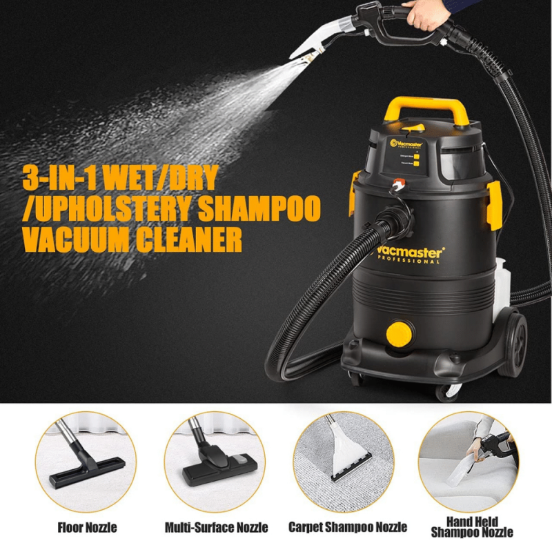 Vacmaster Professional 3-In-1 Wet/Dry/Upholstery Shampoo Vacuum Cleaner, 8-Gallons, 5.5 Peak HP