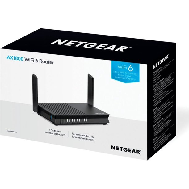 Netgear RAX20 AX1800 Wi-Fi 6 Router With USB