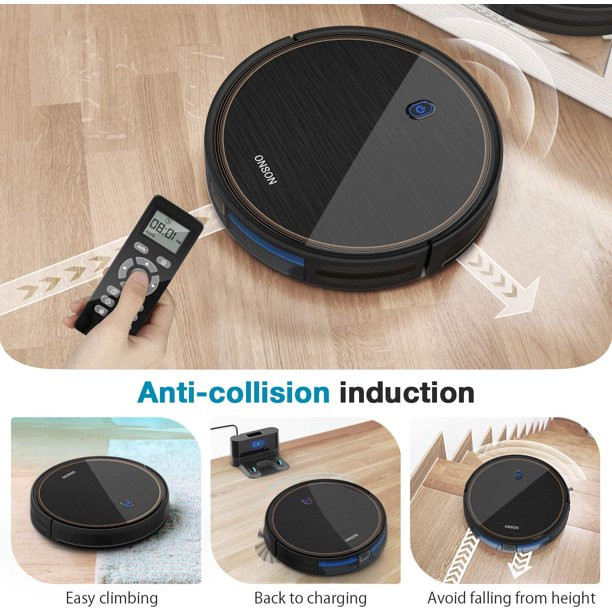Onson Robot Vacuum, 2100PA Robotic Vacuum Cleaner With Boundary Strips