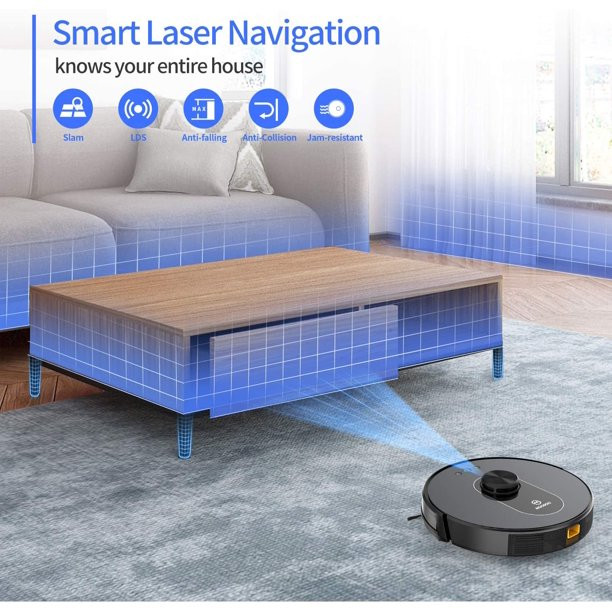 Moosoo R4 Robot Vacuum With Lidar Navigation Auto-Charging Laser Robotic Vacuum Cleaner