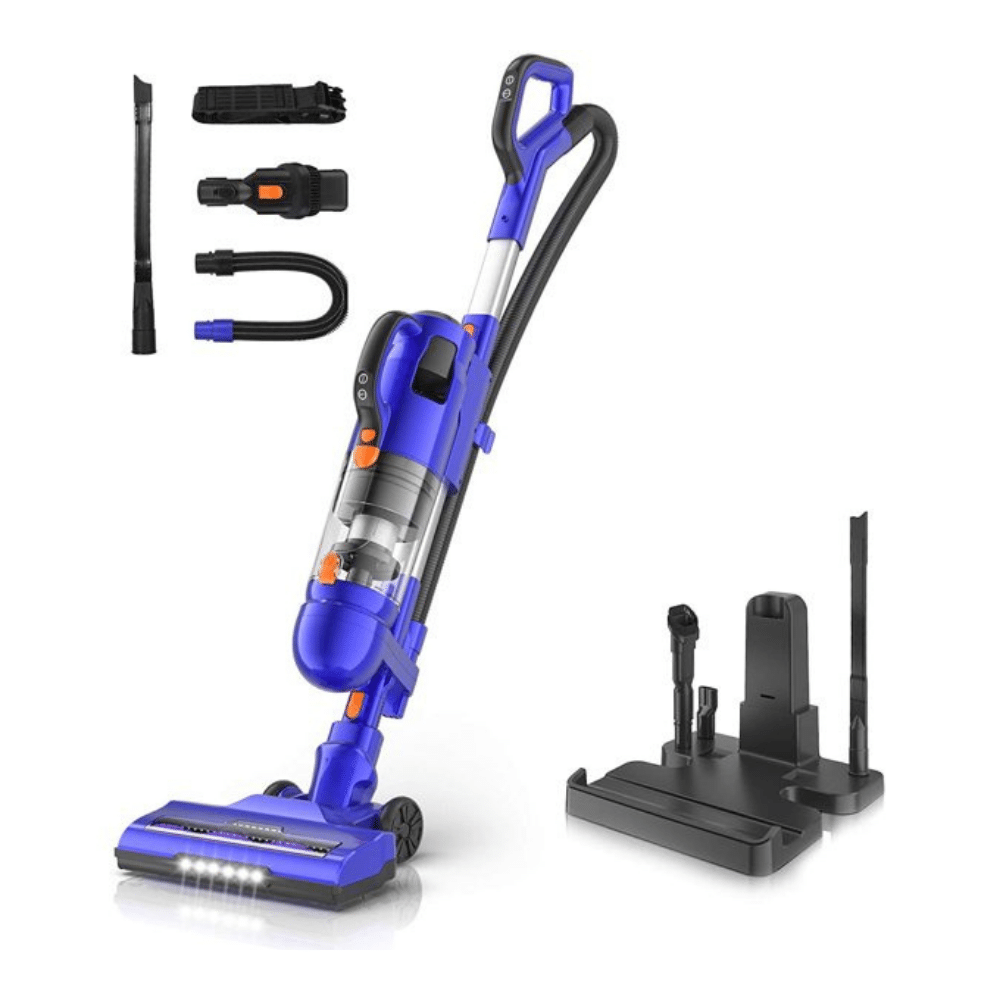 Moosoo Cordless Upright Vacuum, 26KPa Strong Suction Bagless Stick Vacuum Cleaner