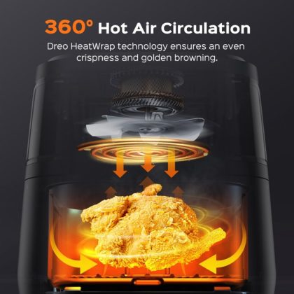 Dreo Air Fryer, Visible Window, Oilless Electric Cooker, 6.8QT