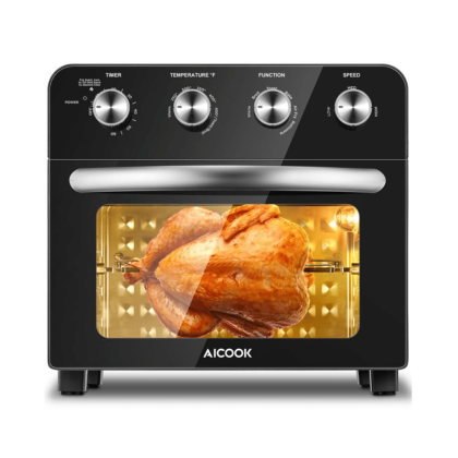 Aicook 24 Qt. 1700W Air Fryer Toaster Oven, Oilless Knob Control Electric Oven