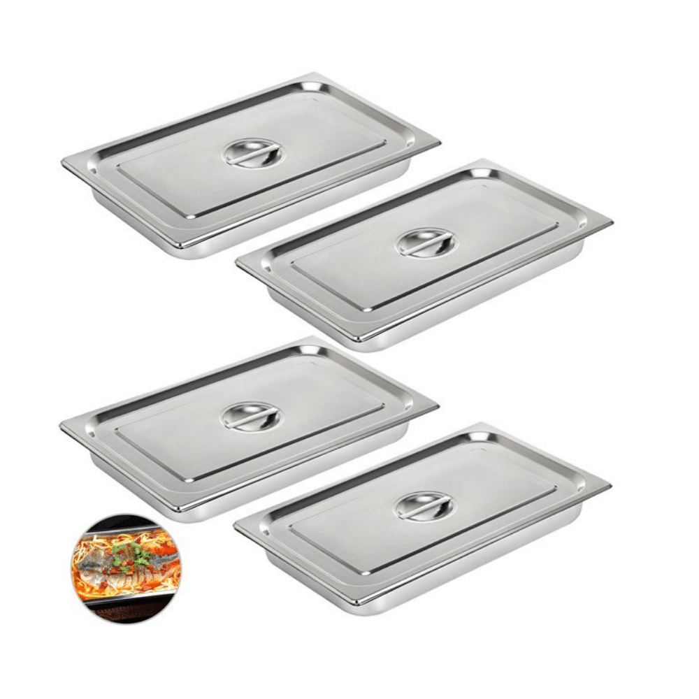 Vevor 4 Pack Hotel Pan 4" Deep Steam Table Pan Full Size With Lid