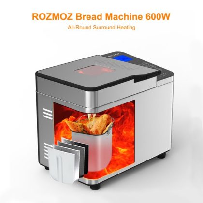 Rozmoz 2lb Bread Maker, Stainless Steel Bread Machine
