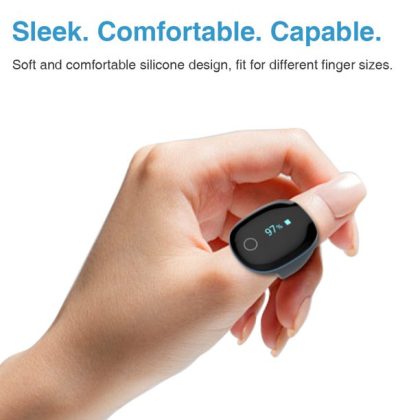 Wellue Finger Oxygen Monitor, Wearable Ring Sleep Monitor with Heart Rate Measurement