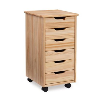 Linon Home Décor Croghan Six Drawer Rolling Storage Cart