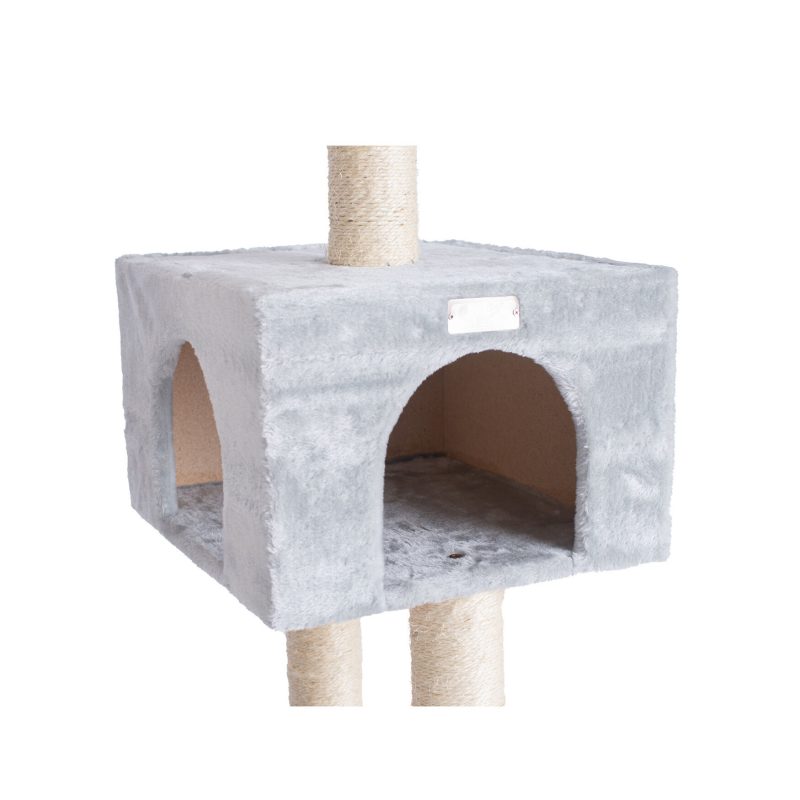 Armarkat 57-Inch Cat Tree In Silver Gray With Condo And Perch