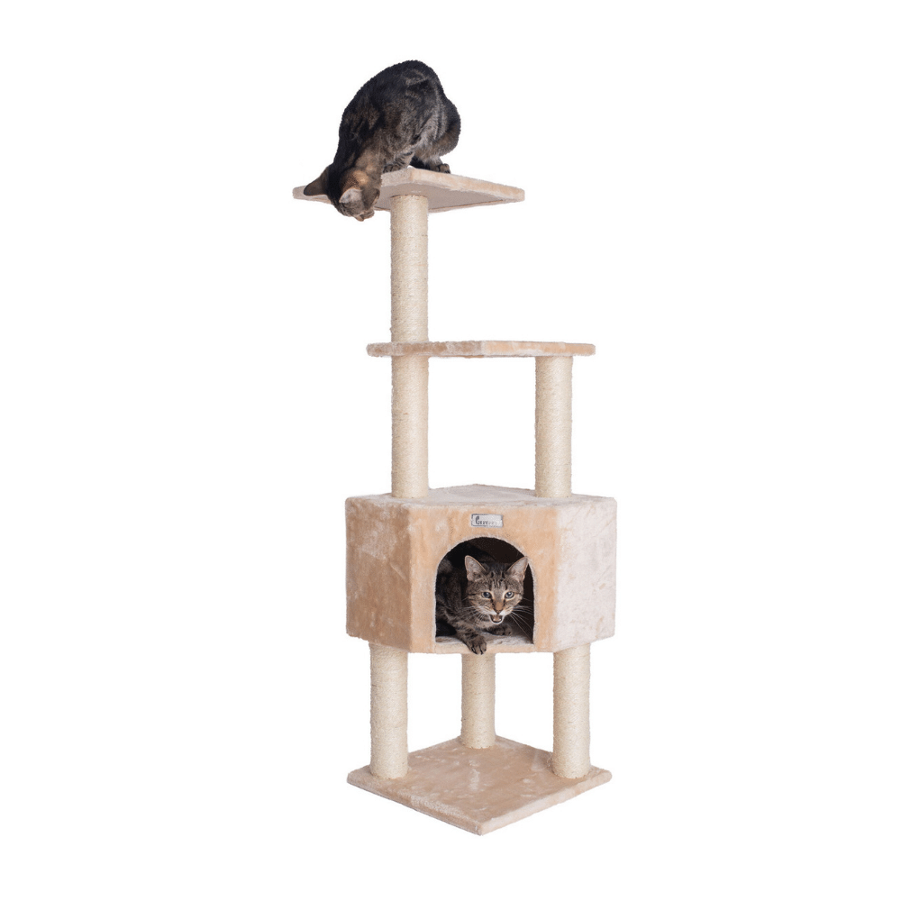 Armarkat 48" Cat Tree In Beige With Perch And Playhouse