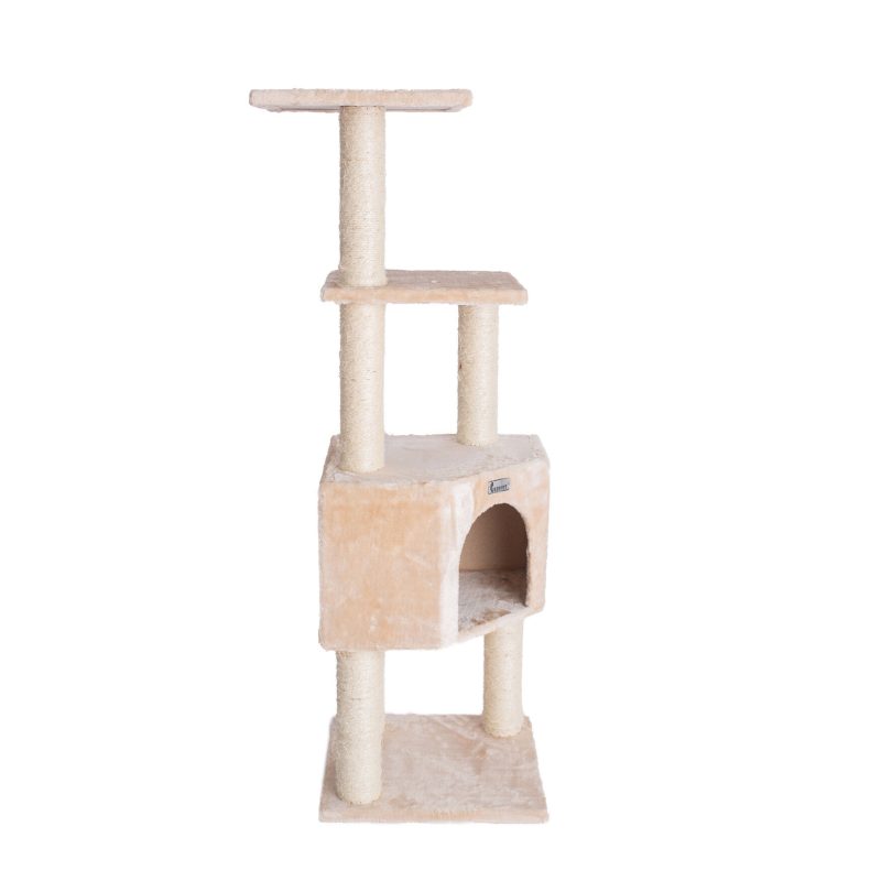 Armarkat 48" Cat Tree In Beige With Perch And Playhouse