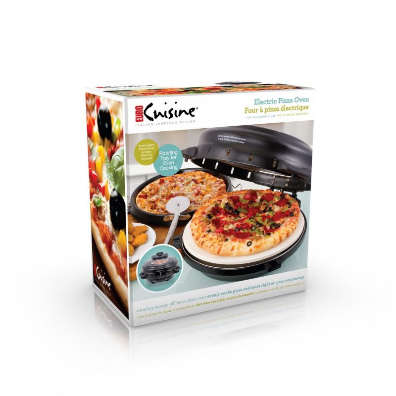 Euro Cuisine 12" Rotating Pizza Maker with Stone & Baking Pan