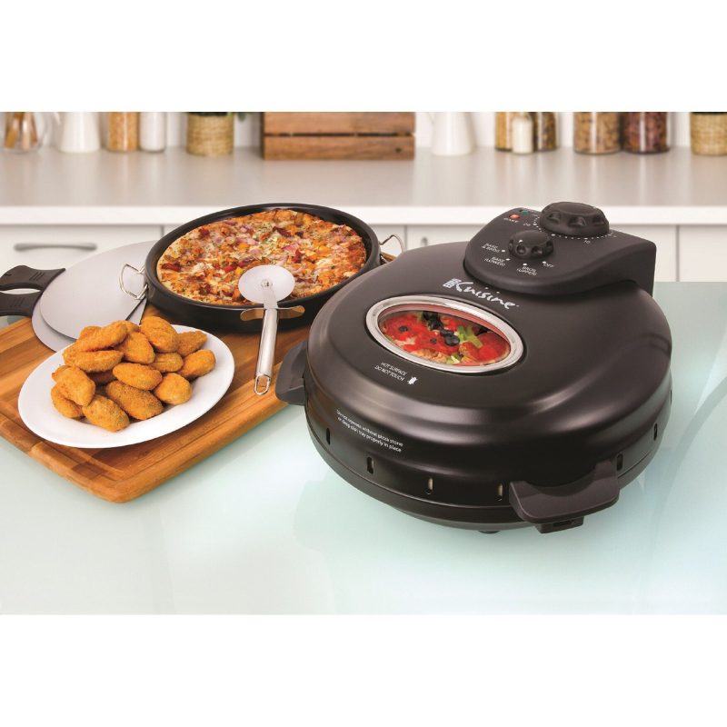 Euro Cuisine 12" Rotating Pizza Maker with Stone & Baking Pan
