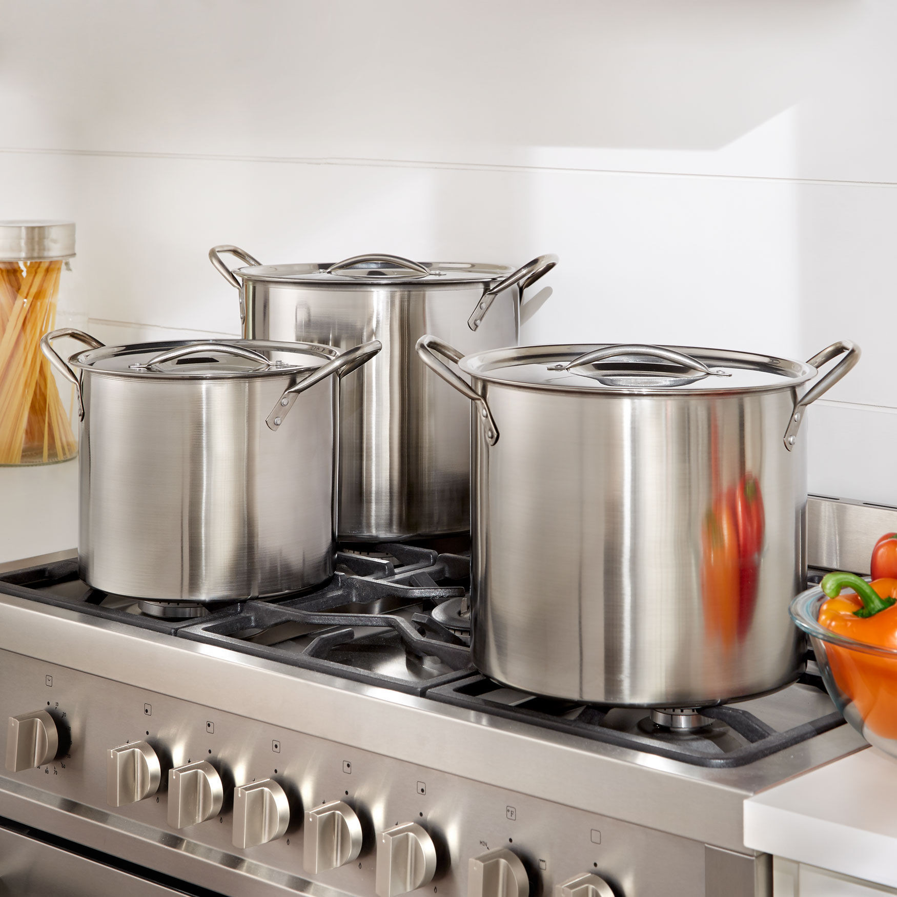 BrylaneHome 6-Pc. Stainless Steel Stockpot Set
