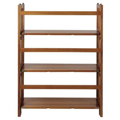 Casual Home 3-Shelf Folding Stackable Bookcase 27.5-Inch Wide, Chestnut
