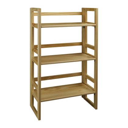 Casual Home 3-Shelf Folding Student Bookcase 20.75-Inch Wide-Natural