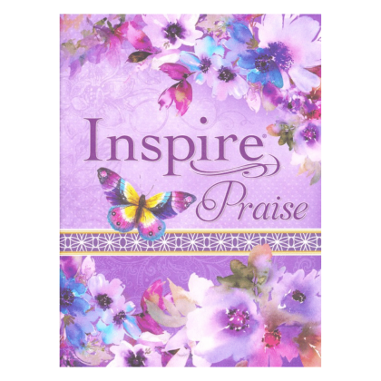 NLT Inspire Praise Bible, Purple Imitation Leather with Floral Design