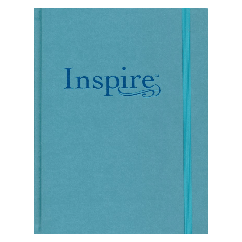 NLT Inspire Large Print Bible for Creative Journaling Hardcover Tranquil Blue Leatherlike