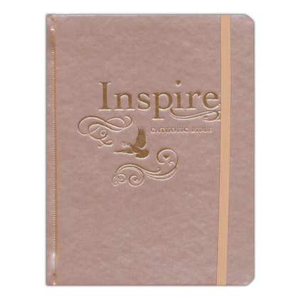 NLT Inspire Catholic Coloring/Journaling Bible, Hardcover, Rose