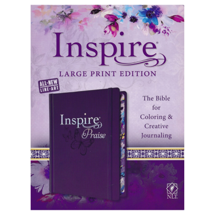 NLT Inspire Praise Large-Print Bible - Hardcover, Purple