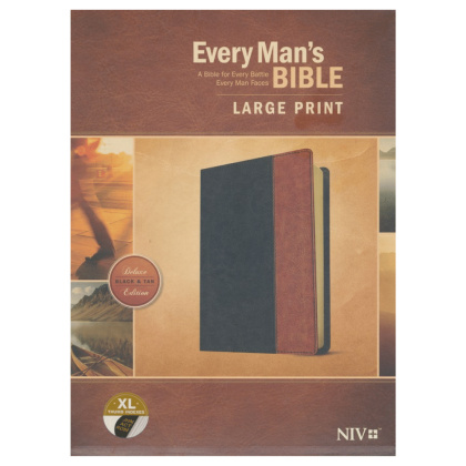 NIV Every Man's Bible, Large Print, TuTone, LeatherLike, Tan, with Thumb Index