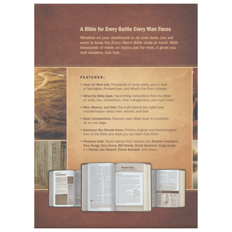 NIV Every Man's Bible, Large Print, TuTone, LeatherLike, Tan, with Thumb Index
