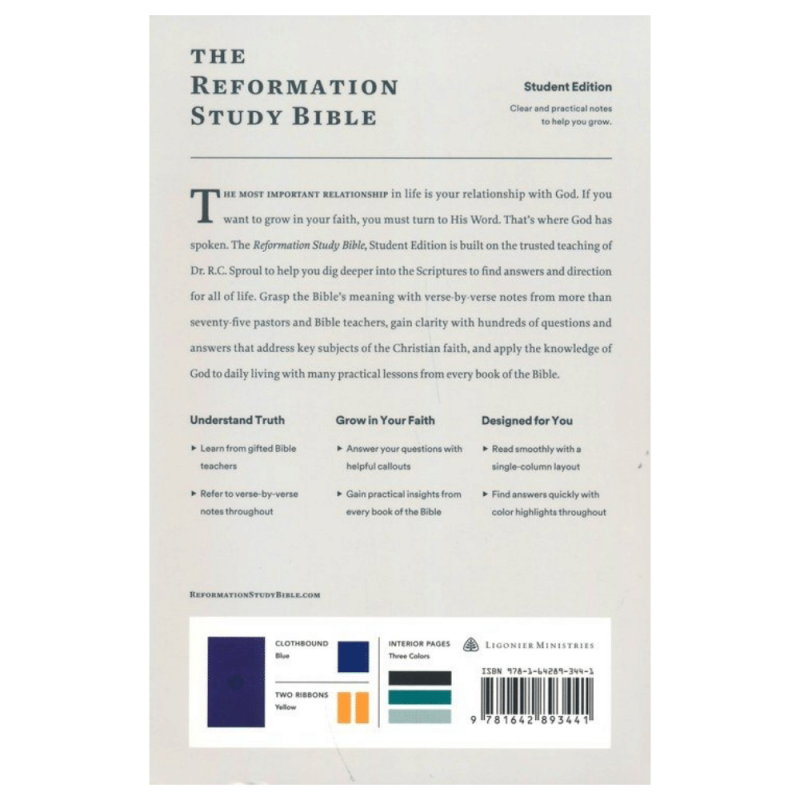 ESV Reformation Study Bible, Student Edition-Blue Clothbound Hardcover