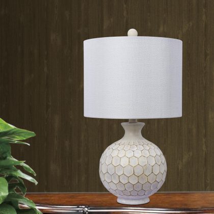 Fangio Lighting Antique Ivory Resin 21.5" Table Lamp