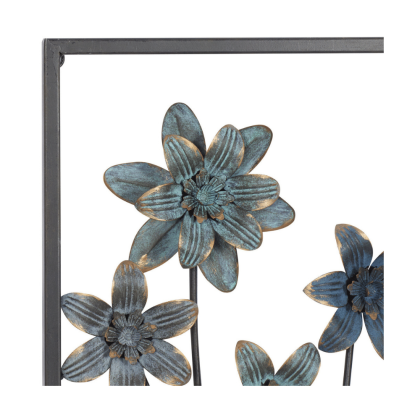 Quinn Living Set Of 2 Grey Metal Traditional Floral Wall Decor