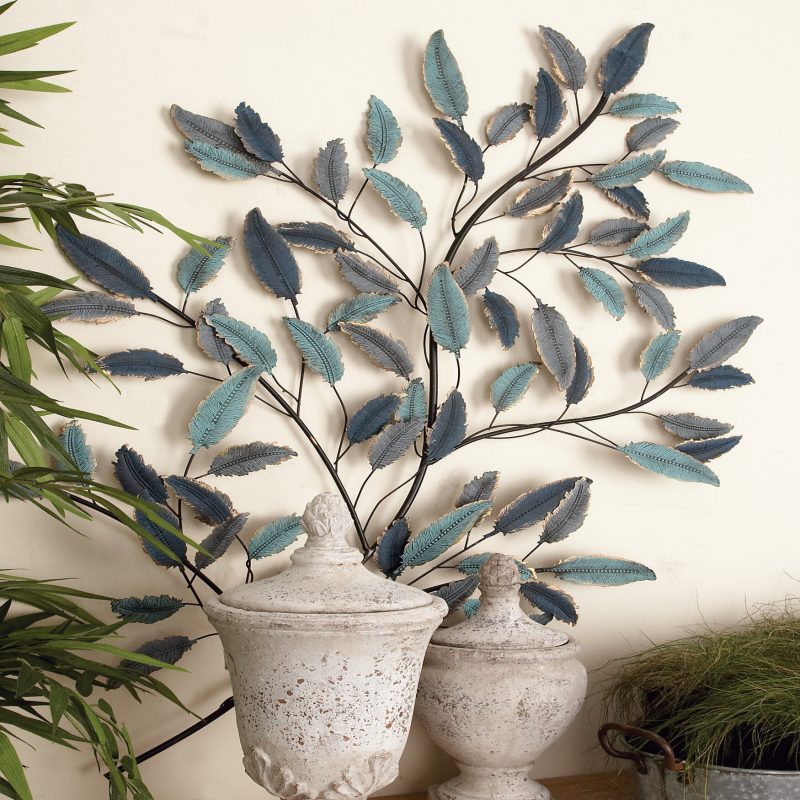 Quinn Living Blue Metal Traditional Floral Wall Decor
