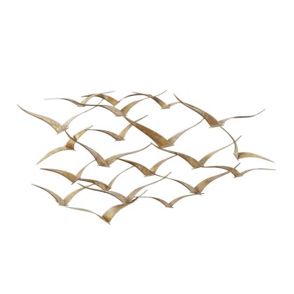 Quinn Living Gold Metal Coastal Birds Wall Decor