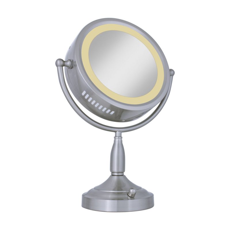 Zadro Products Inc. Round Dual-Sided Lighted Vanity Mirror 8X/1X