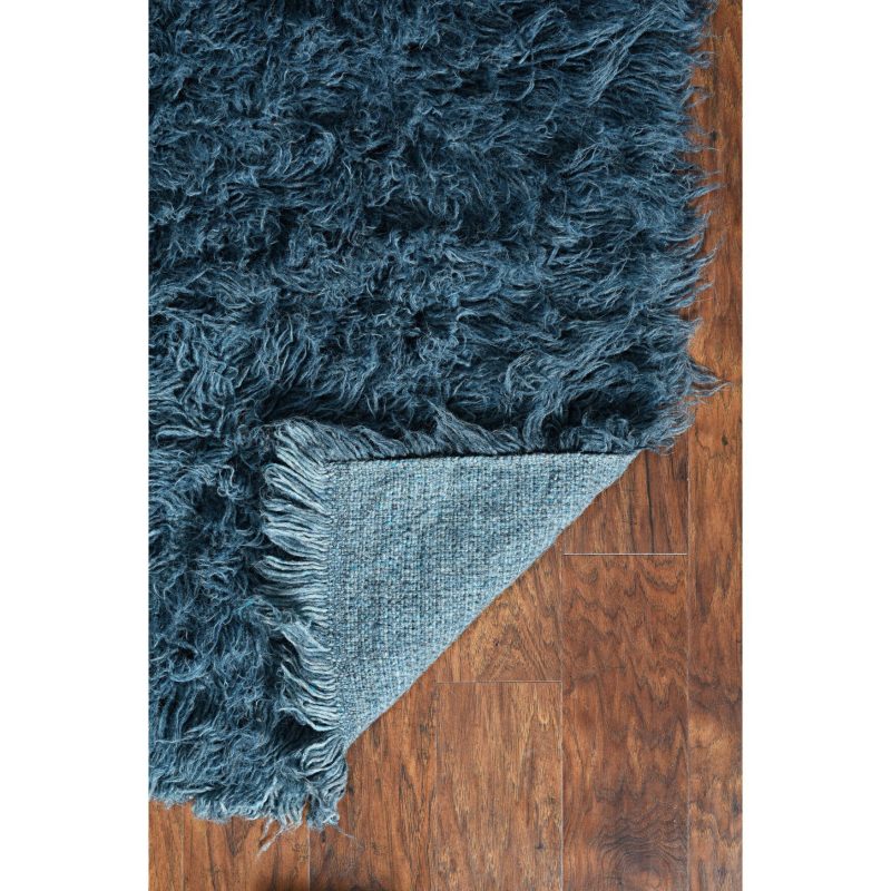 Linon Home Décor Flokati Denim Blue Rug, 2.4'W 4.3'L