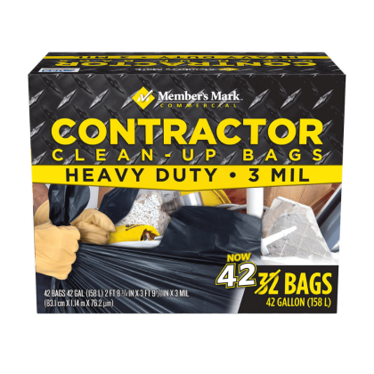 Member's Mark Commercial Contractor Clean-Up Trash Bags (42 Gal., 42 Ct.)