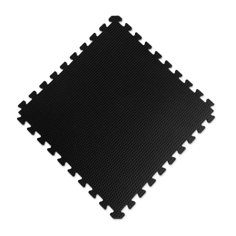 Norsk 25Inch x 25Inch Reversible Foam Flooring, Gray Wood & Black, 8 Tiles