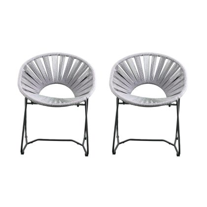 Southern Enterprise Rondly Outdoor Rope Chairs, 2 Pc. Set