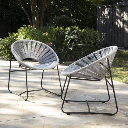 Southern Enterprise Rondly Outdoor Rope Chairs, 2 Pc. Set