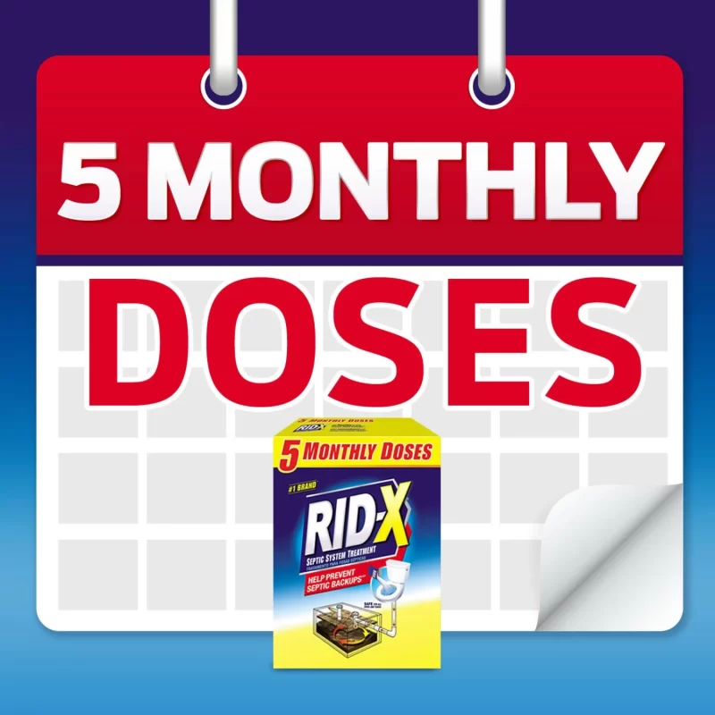 Rid-X Septic Treatment, 5 Month Supply Of Powder, (49 oz.)