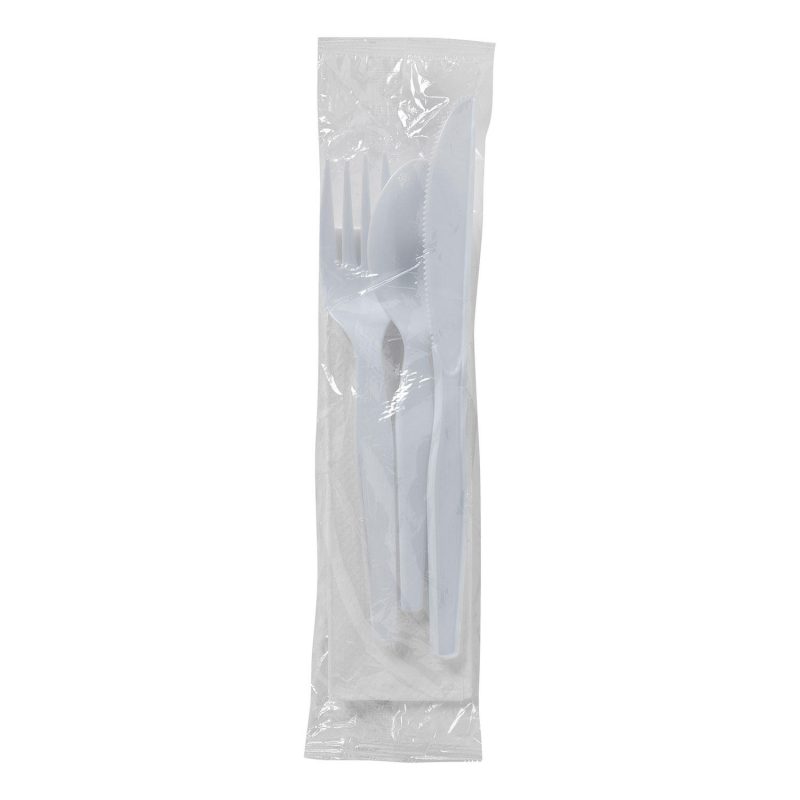 Dixie Wrapped Cutlery Kit, Medium Weight, Polystyrene, White (CM26NC7) 250 ct.