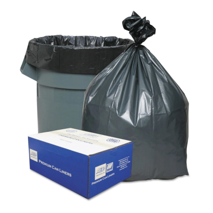 Platinum Plus Can Liners, 60 Gal, 1.55 Mil, 39" x 56", Gray (50 ct.)
