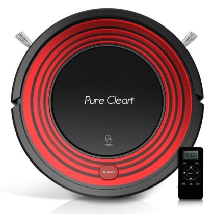 Pure Clean Pyle PUCRC95.5 Programmable Robot Vacuum Home Cleaning System, Red