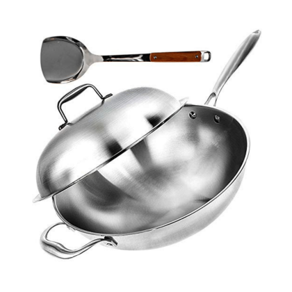 Willow & Everett Wok Pan, Stainless Steel Stir Frying Pans