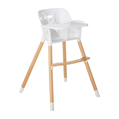 Be Mindful Convertible Adjustable Modern Children's Baby High Chair, White