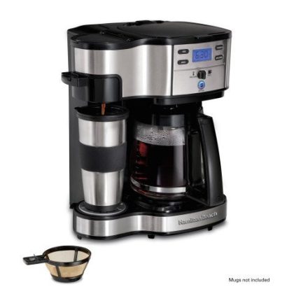 Hamilton Beach 2-Way Programmable Coffee Maker, Single-Serve, Stainless Steel, 49980Z