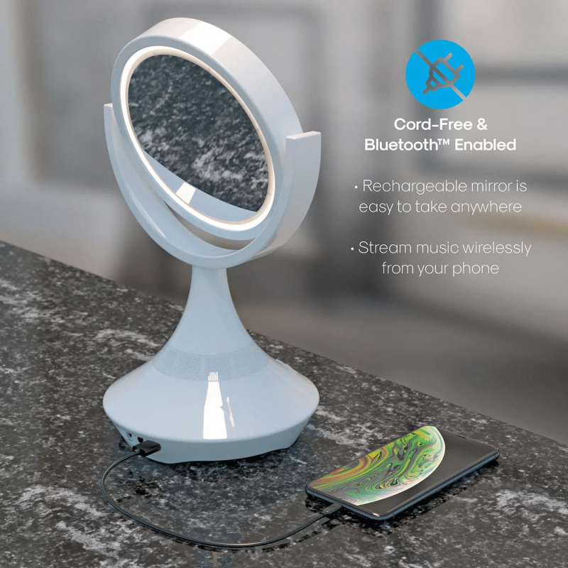 Atomi 9-Inch LED Vanity Mirror, Speaker