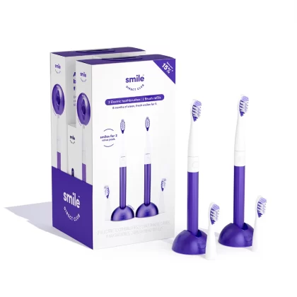 Smile Direct Club Toothbrush Value Pack Kit (2 Toothbrushes, 6 Brush Head Refills)