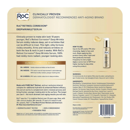 RoC Retinol Correxion Deep Wrinkle Facial Serum, Anti-Wrinkle Treatment Made with Retinol (1 fl.oz., 2 pk.)