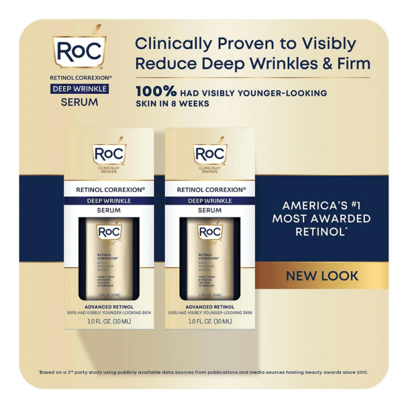 RoC Retinol Correxion Deep Wrinkle Facial Serum, Anti-Wrinkle Treatment Made with Retinol (1 fl.oz., 2 pk.)