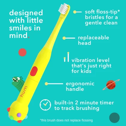 Hum By Colgate Kids Battery Toothbrush Kit With Game, Yellow